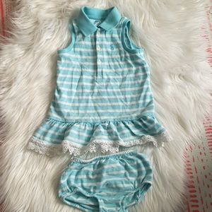 Ralph Lauren dress and bloomer set 9 months. EUC